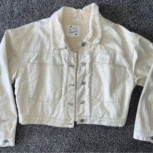 Stoosh Cream Sherpa Denim Jacket